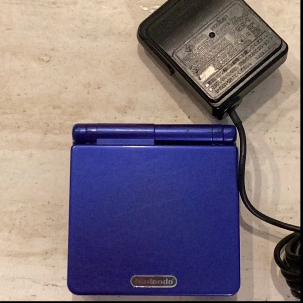 Gameboy Advance SP Console ASG-001 Nintendo GBA Game Boy Cobalt Blue Charger